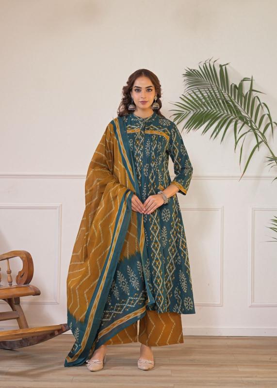 Jaipuri A line 3pcs kurtis wholesaler